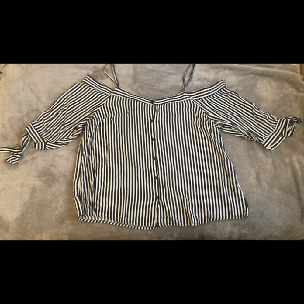 Black and White Striped Miss Lili Top